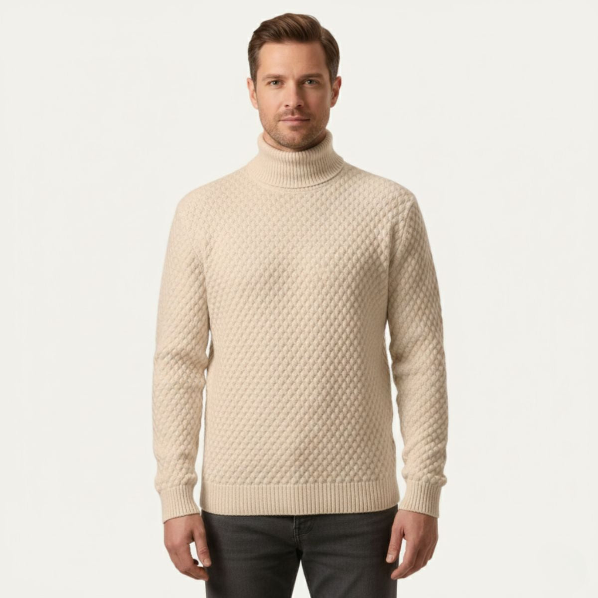 The Lavagna - Pull à col roulé épais en laine pour homme