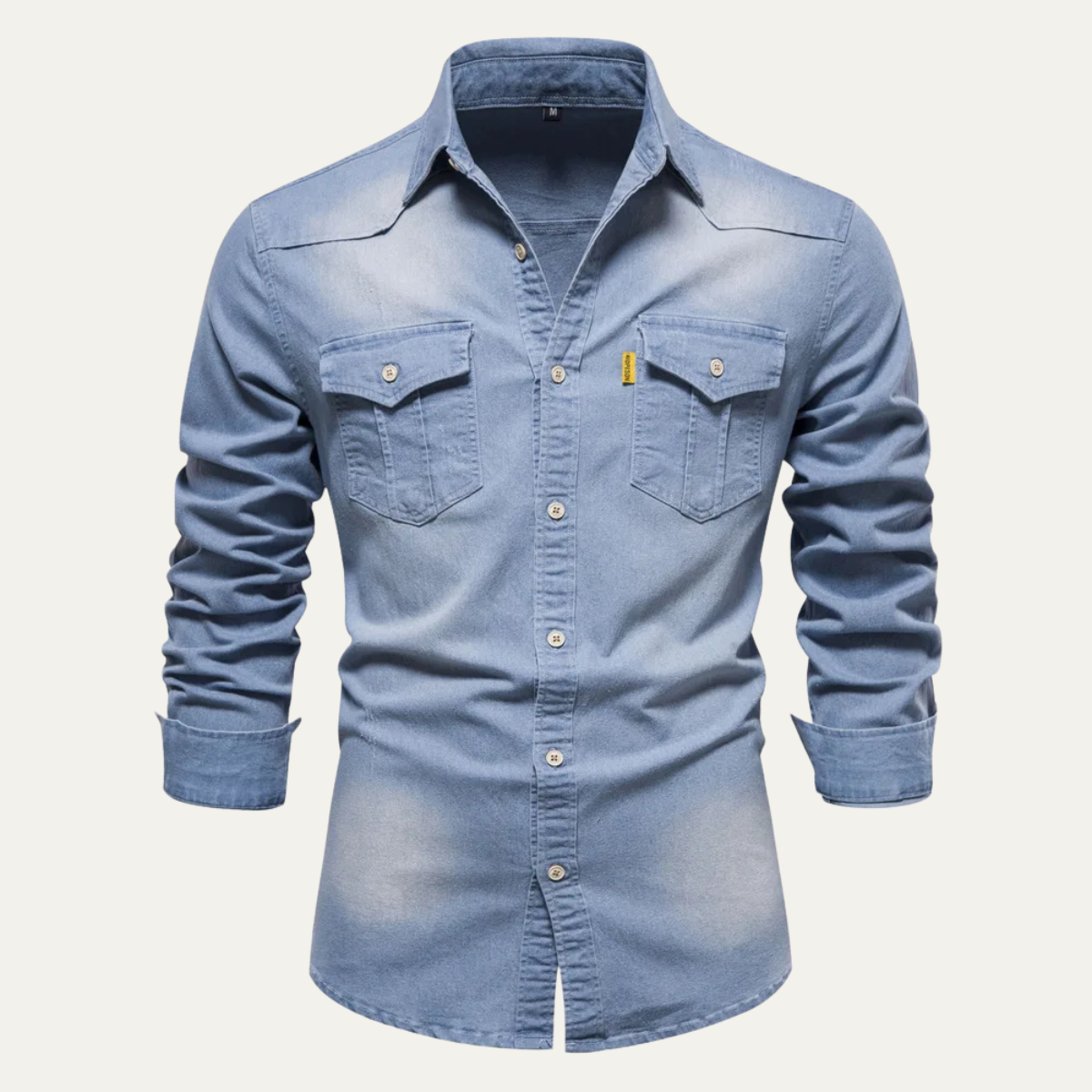 The Roseland - Chemise en Coton Slim Fit à Col Montant Tendance pour Homme