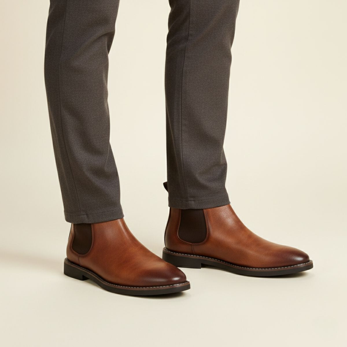 The Highlands Bottines Chelsea en cuir durable pour hommes