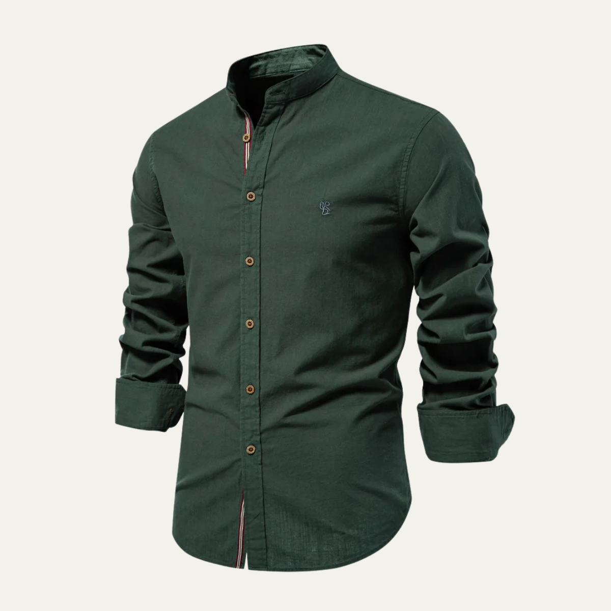 The Brookline - Chemise en Coton à Col Montant Slim Fit pour Hommes