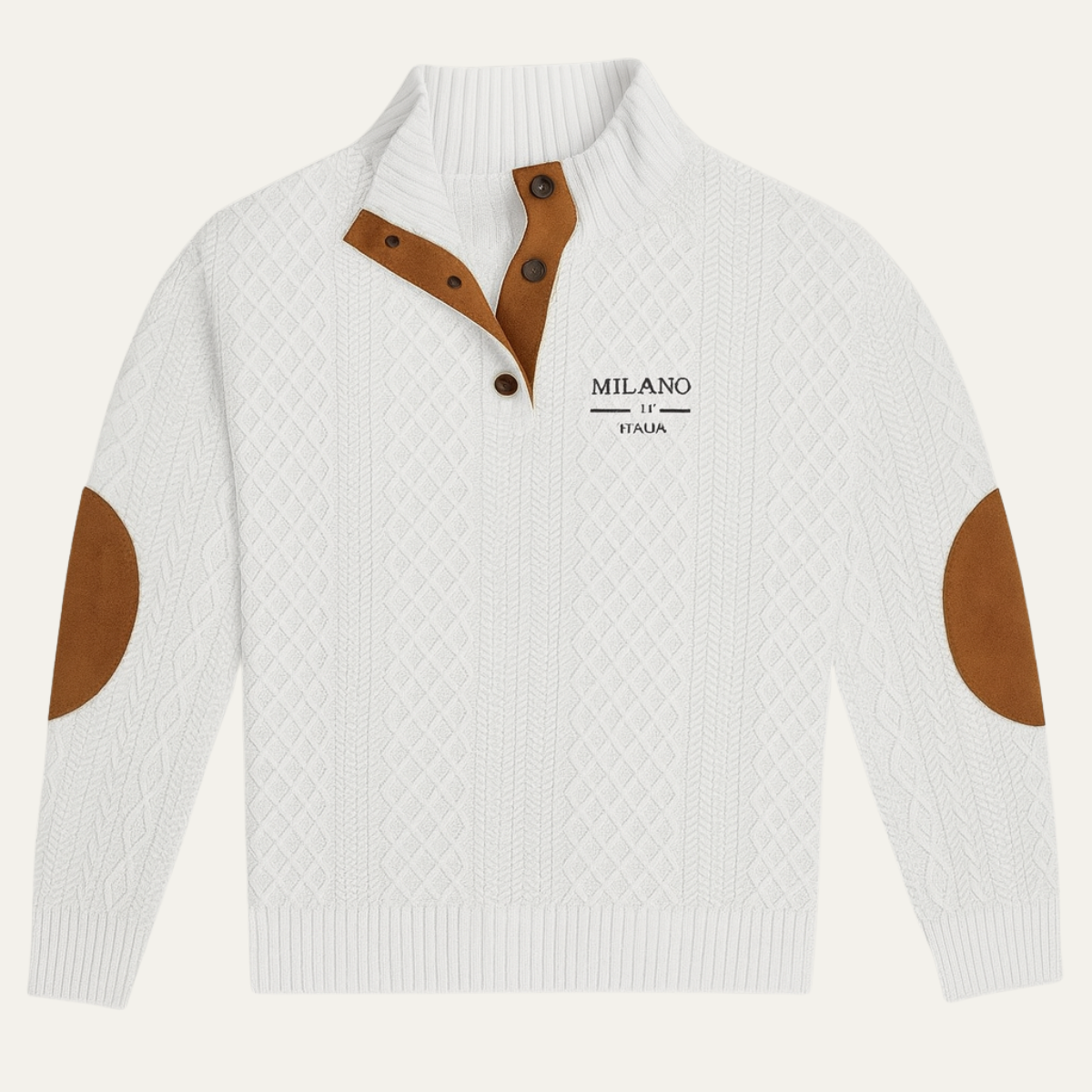 The Harringdale - Pull à col zippé Milano pour homme avec renforts aux coudes