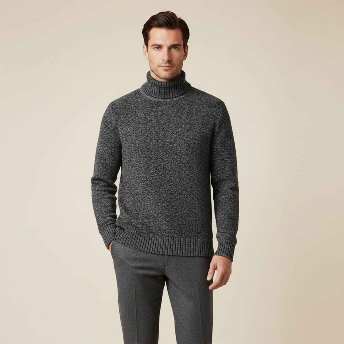 The Highclere - Col roulé en laine mérinos pour homme