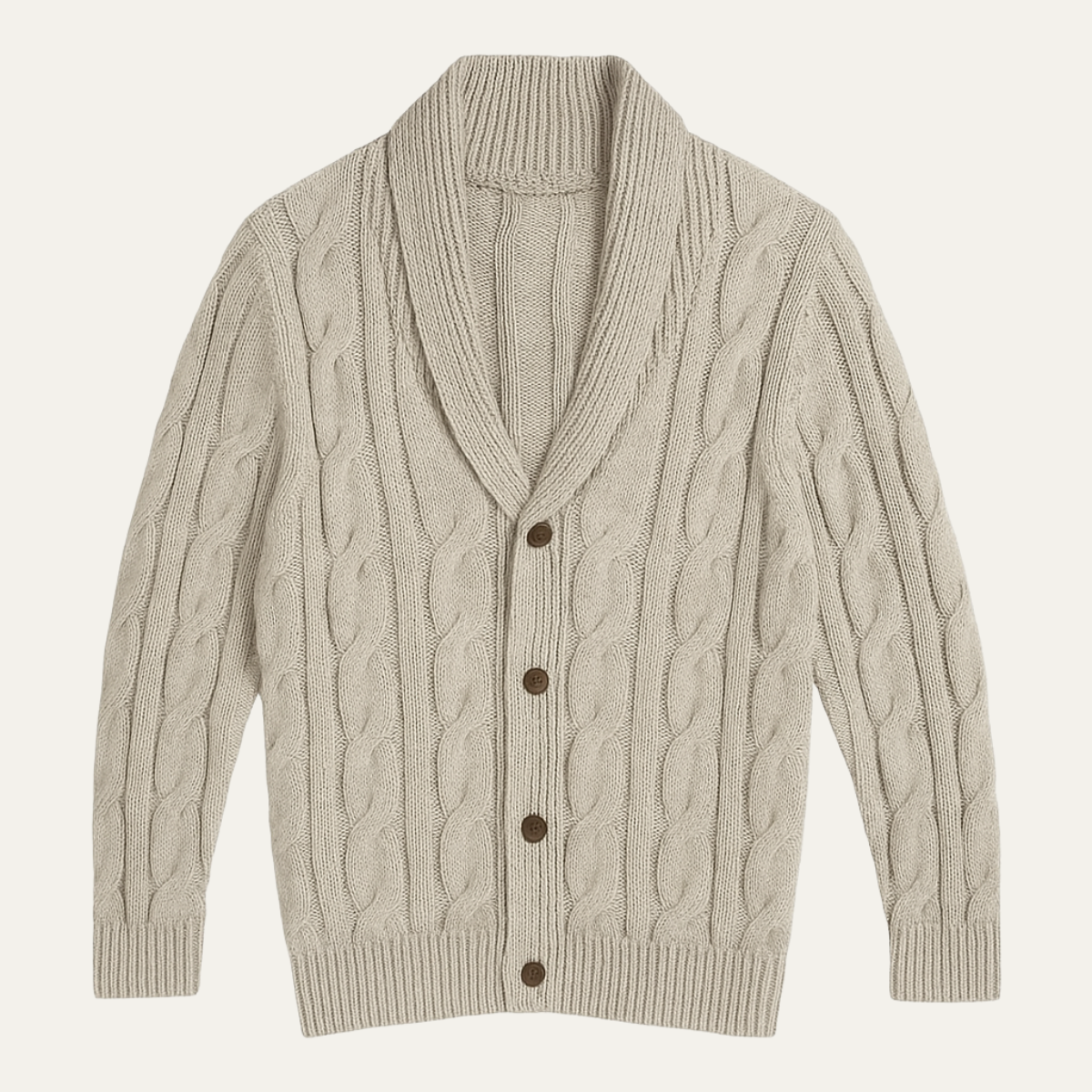 The Abbadia - Cardigan Tricot Géométrique à Câbles Confortable pour Homme
