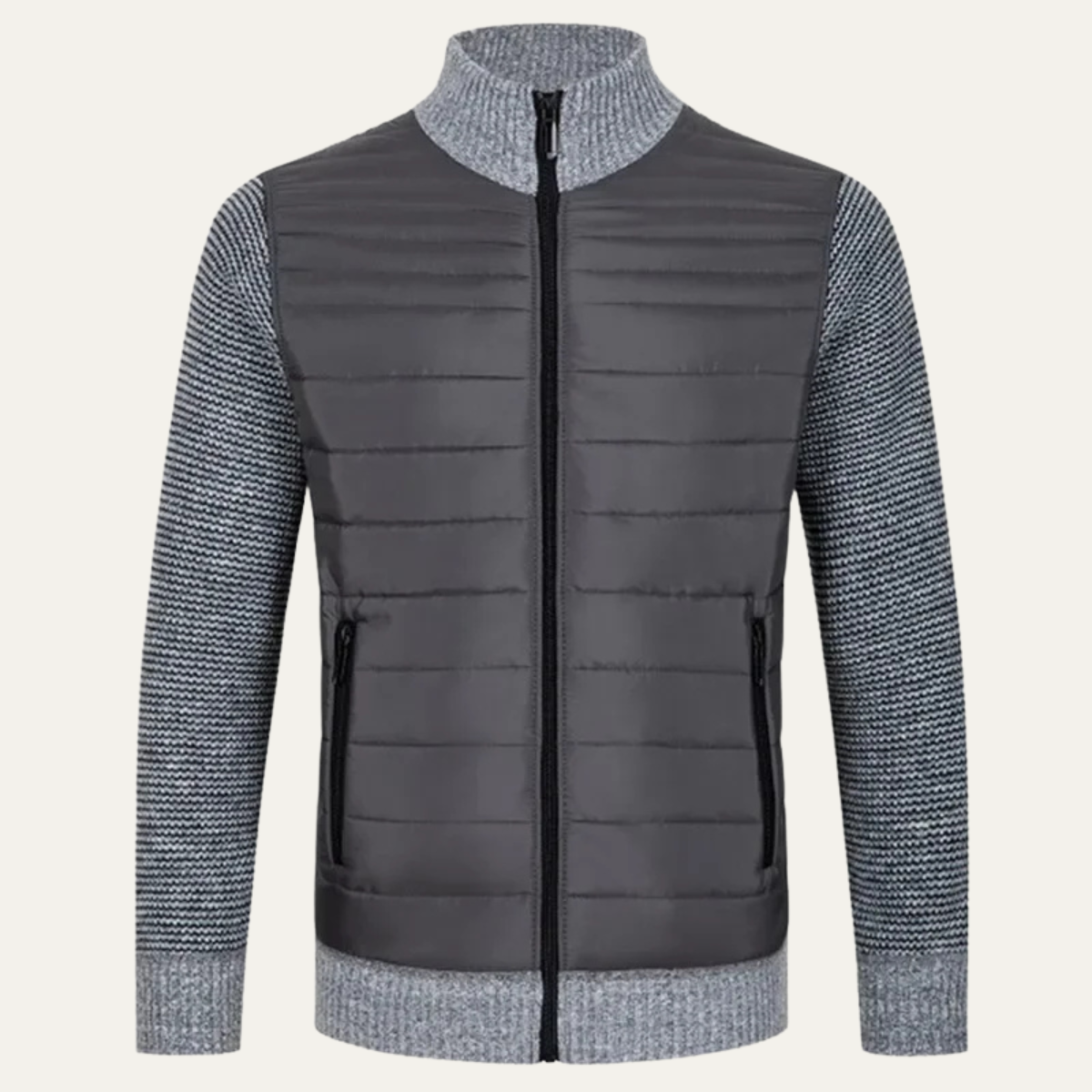 The Aderdeen - Cardigan matelassé à fermeture éclair pour homme