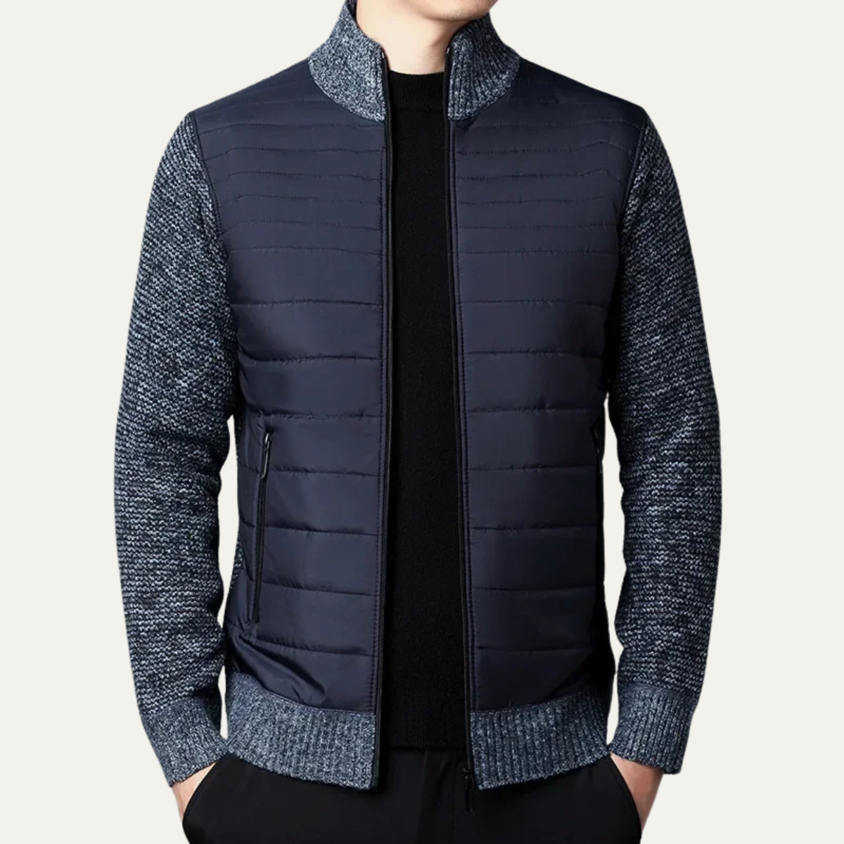 The Aderdeen - Cardigan matelassé à fermeture éclair pour homme