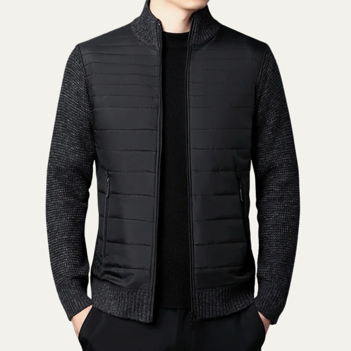 The Aderdeen - Cardigan matelassé à fermeture éclair pour homme