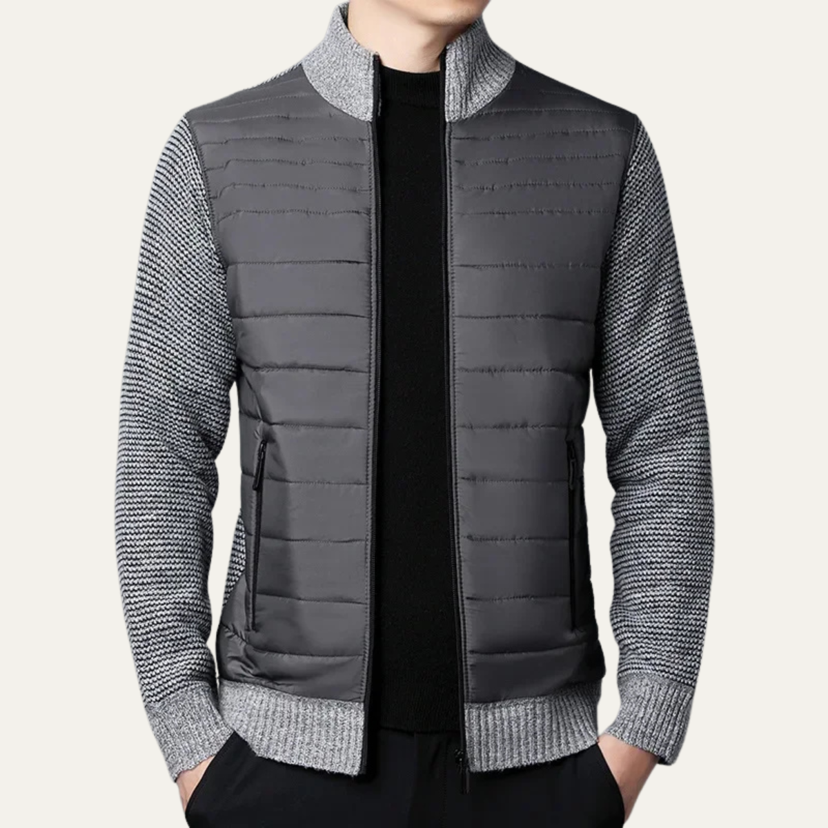 The Aderdeen - Cardigan matelassé à fermeture éclair pour homme