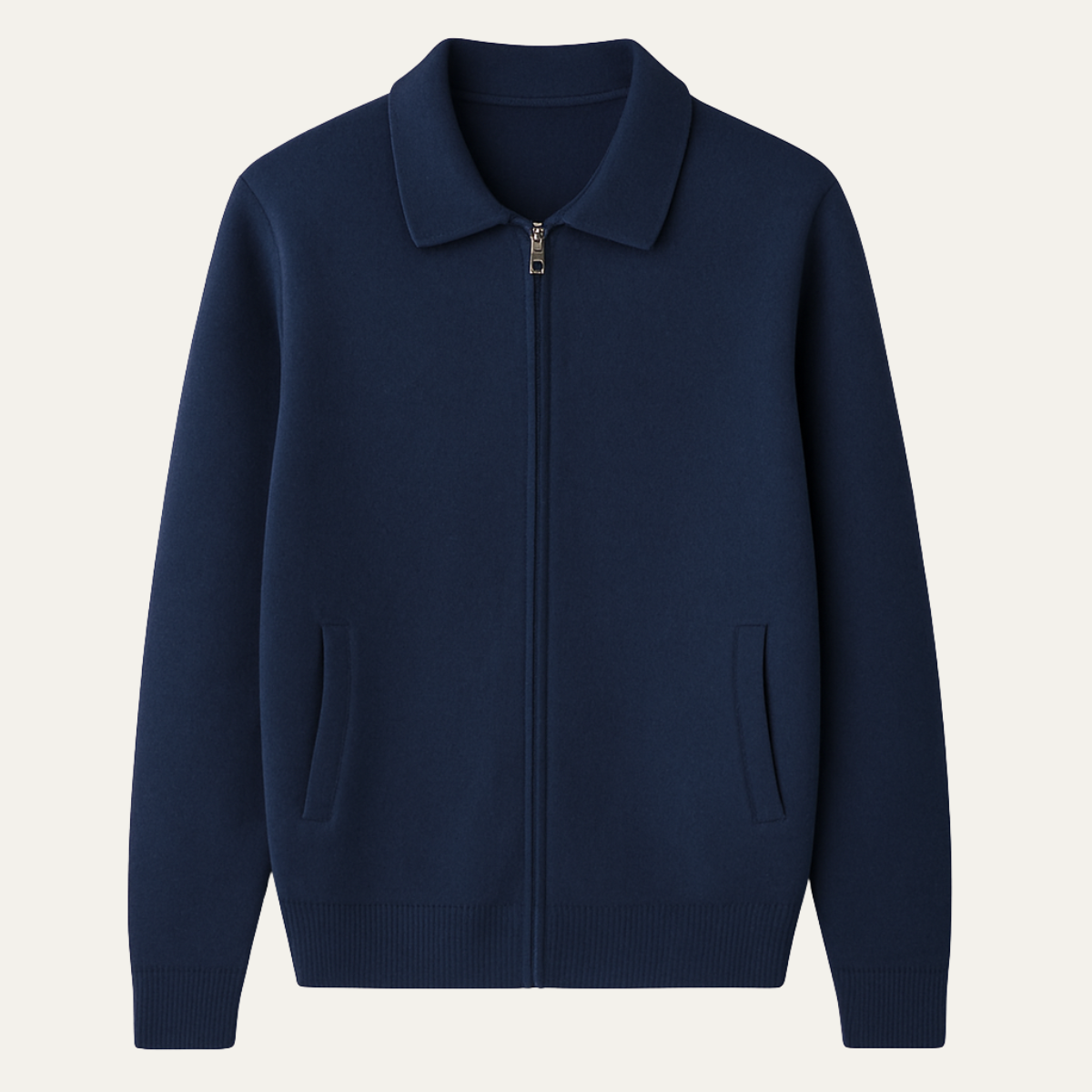 The Roma - Cardigan zippé en laine tricotée de luxe pour homme