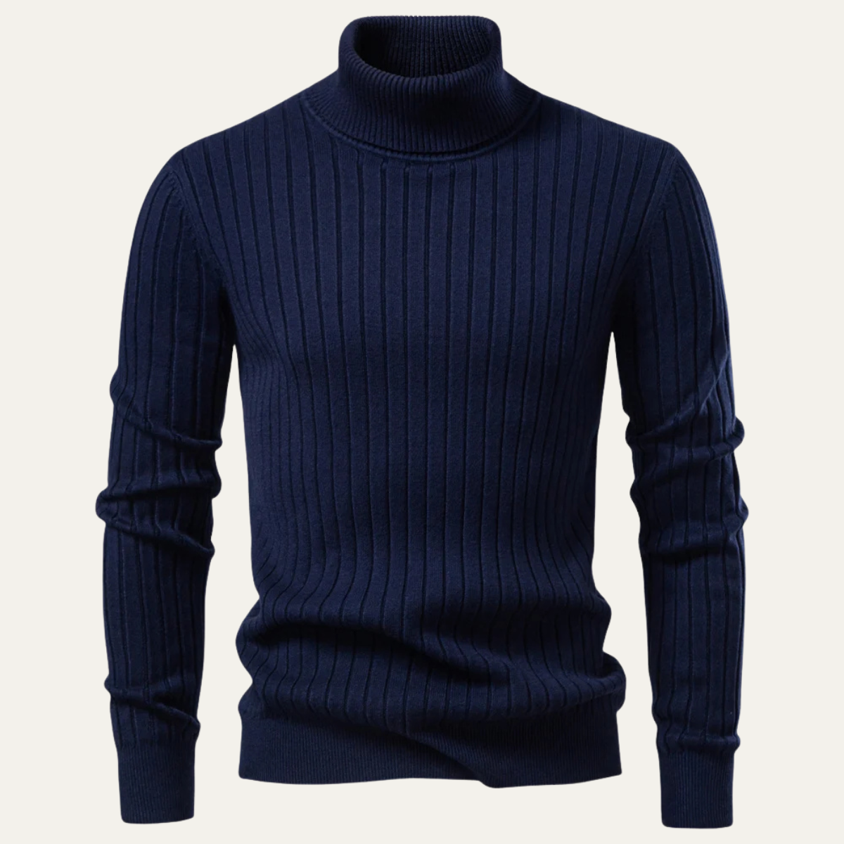 The Minori – Pull Col Roulé Homme en Maille Côtelée Premium