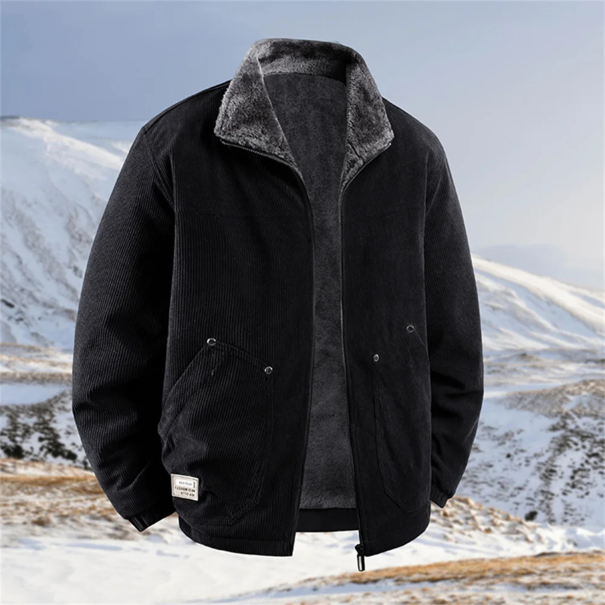The Crosswood - Veste Zippée d'Hiver en Velours Côtelé pour Hommes