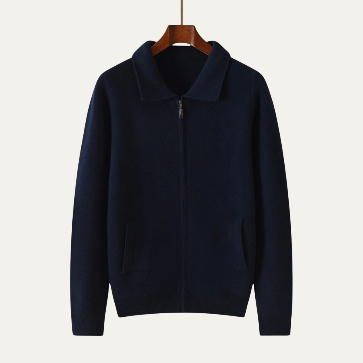 The Roma - Cardigan zippé en laine tricotée de luxe pour homme