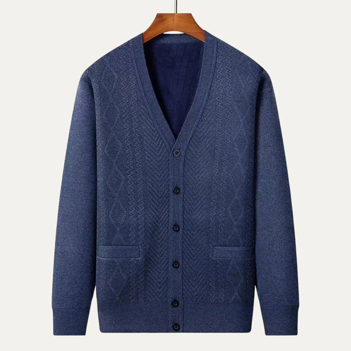 The Trafalgar – Cardigan Col V en Maille Jacquard pour Homme