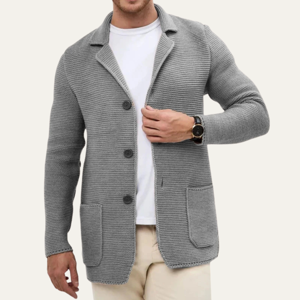 The Giudecca - Cardigan blazer décontracté à boutons pour homme