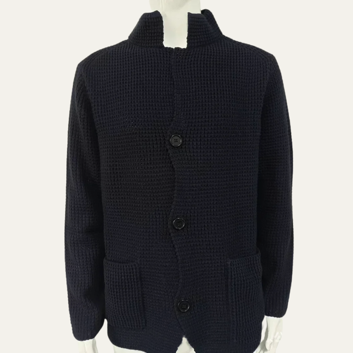 The Whitfield - Cardigan Boutonné Trandy à Col Montant pour Homme