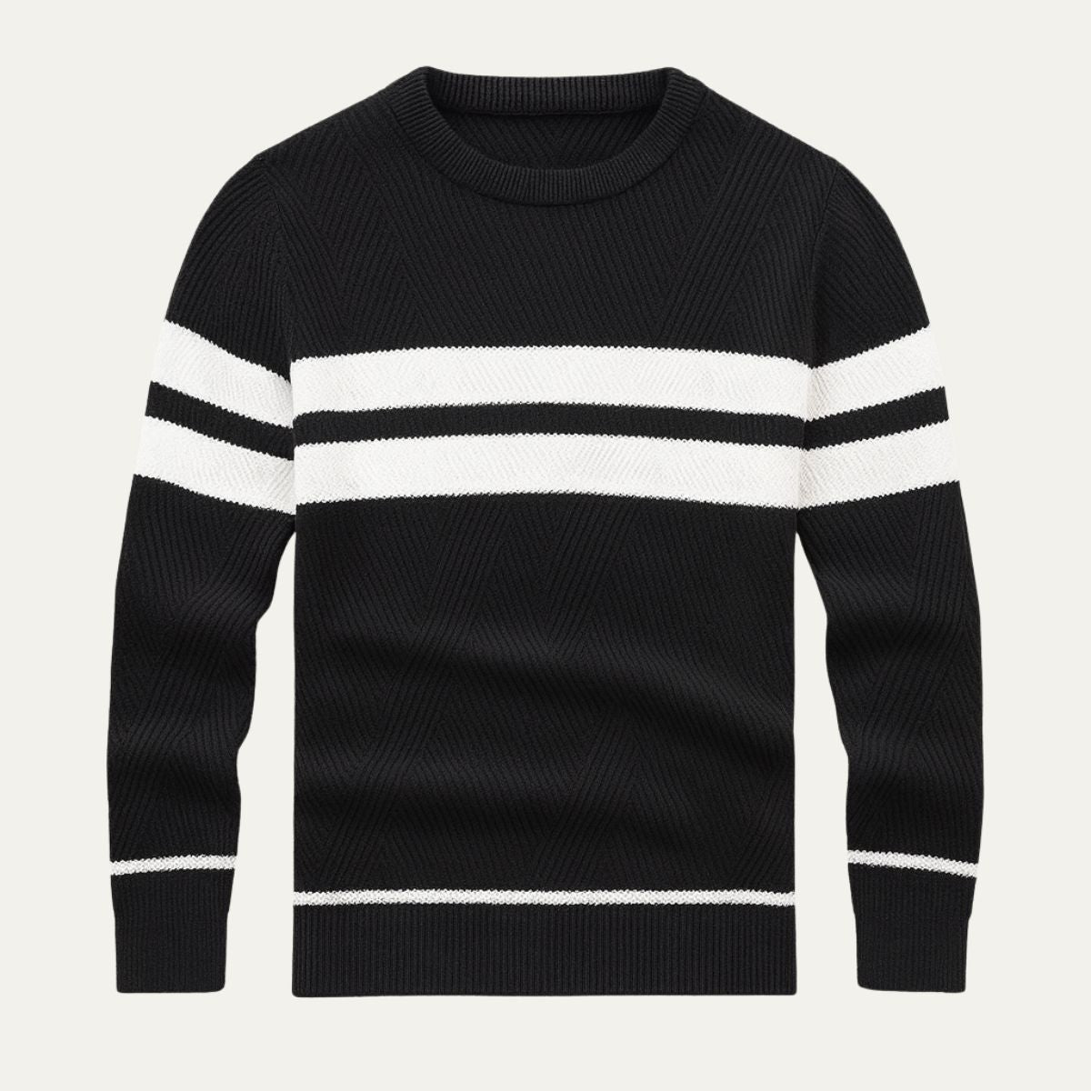 The Paris – Pull rayé en maille premium pour homme style chic parisien doux pour l’hiver