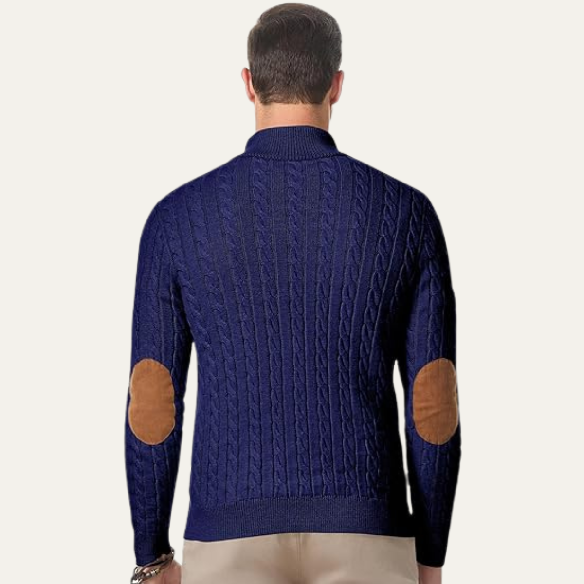 The Stamford – Pull homme col montant en maille torsadée