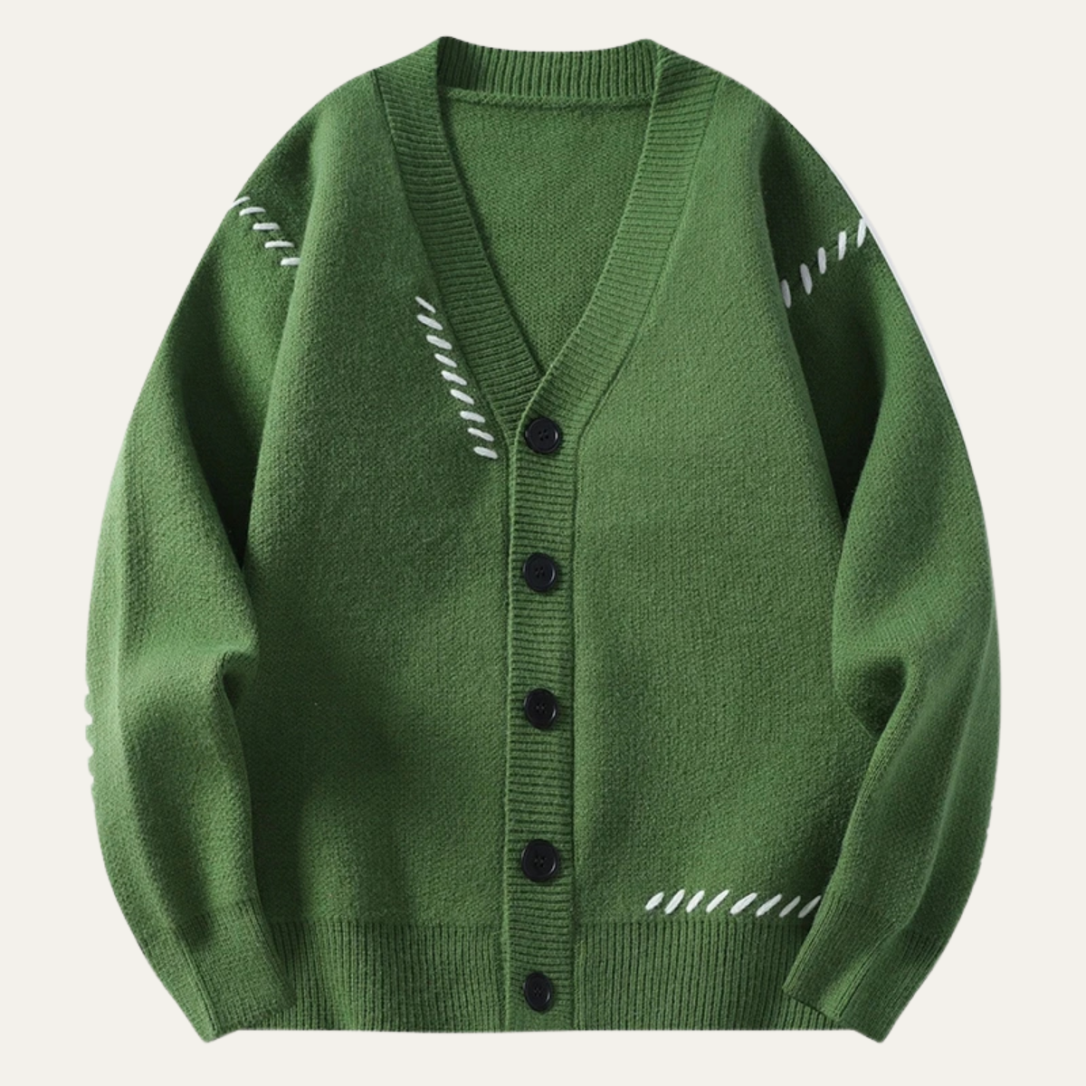 The London - Cardigan d'hiver en tricot à col en V pour homme