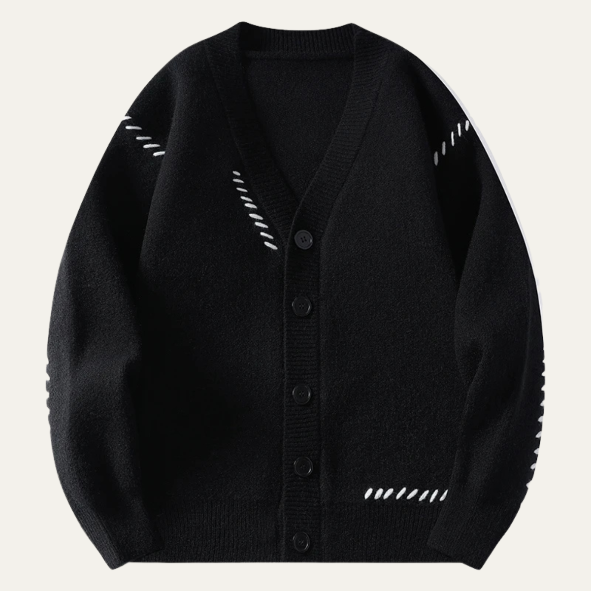 The London - Cardigan d'hiver en tricot à col en V pour homme