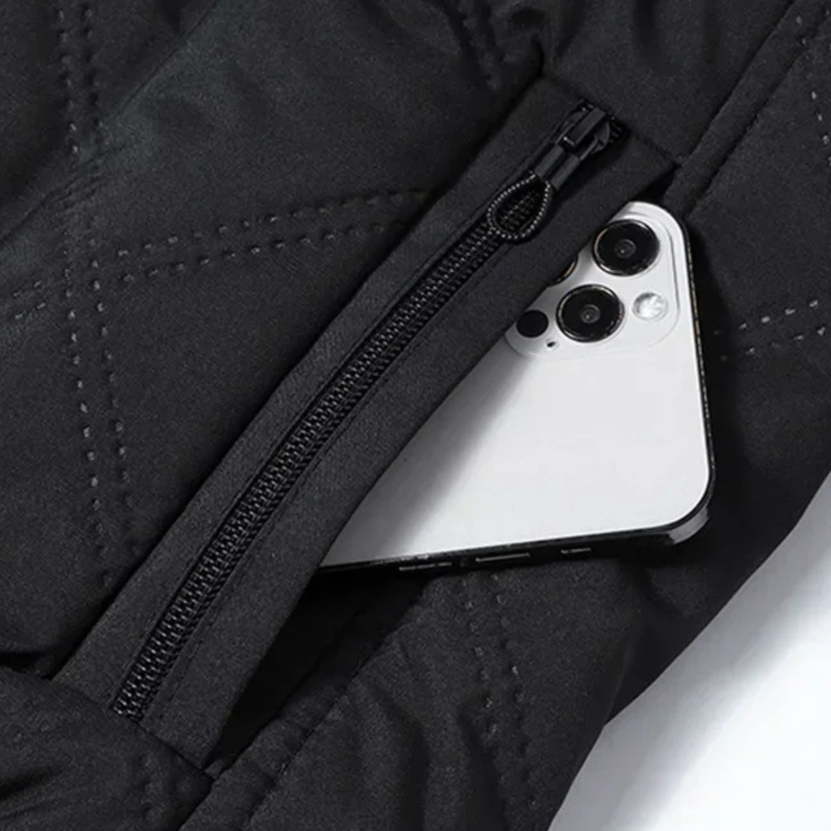 The  Lucca Alta - Veste Thermique Matelassée à Col Montant et Motif en Losanges pour Hommes