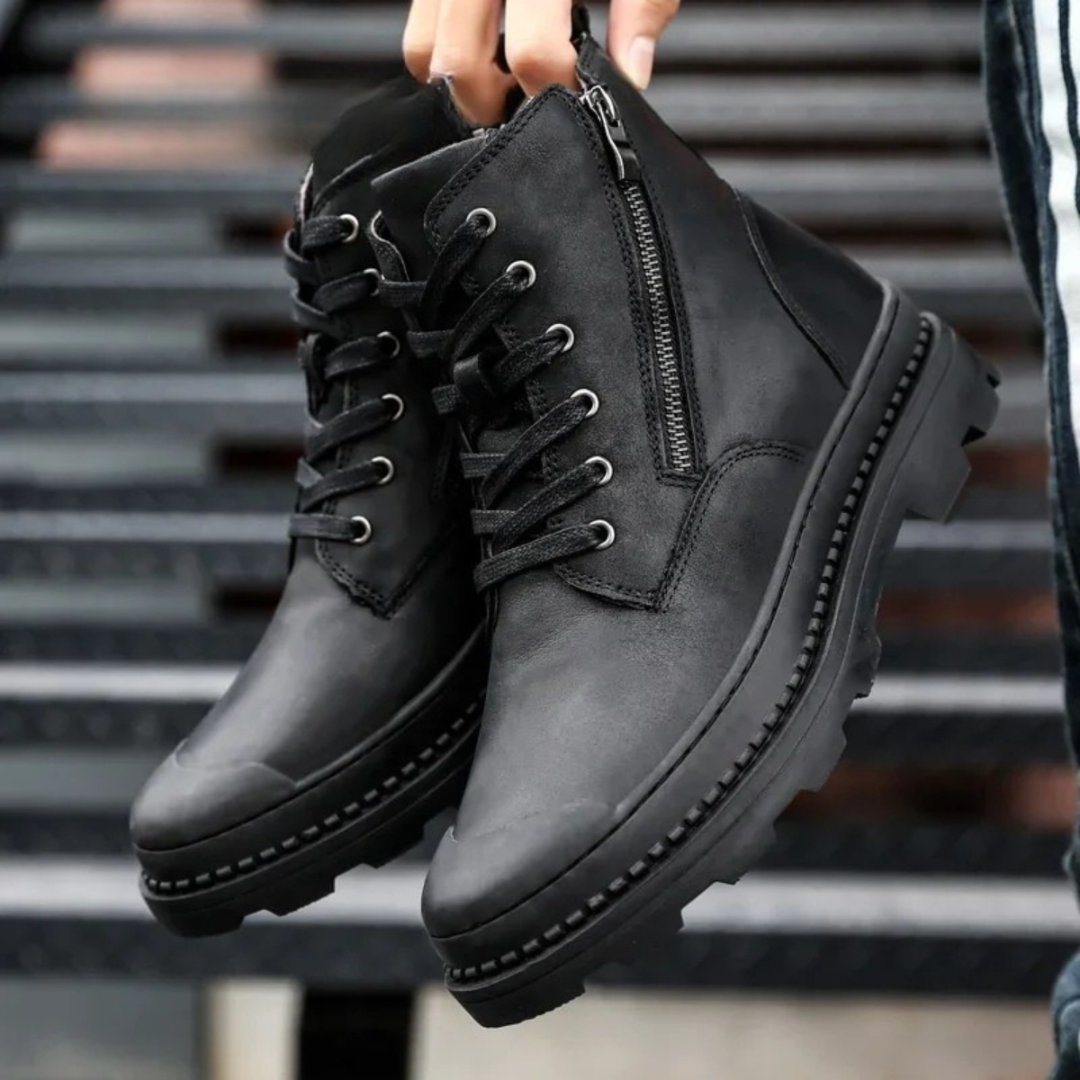 The Mayfair Bottines de Travail Vintage en Cuir à Lacets pour Homme