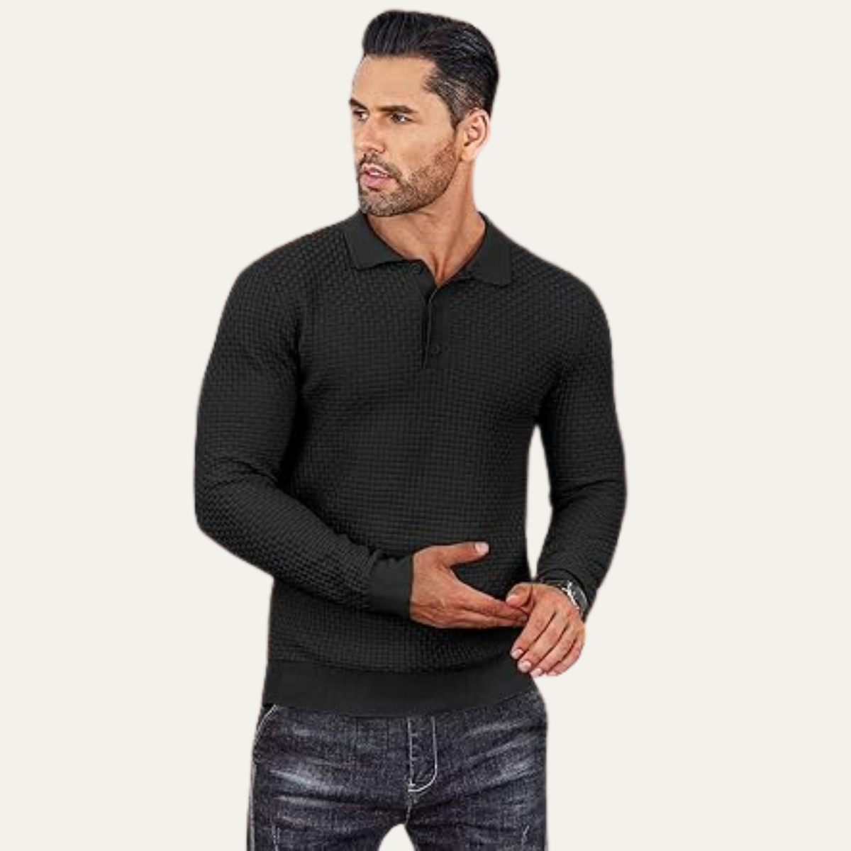 The Ravello - Polo léger en tricot texturé pour homme