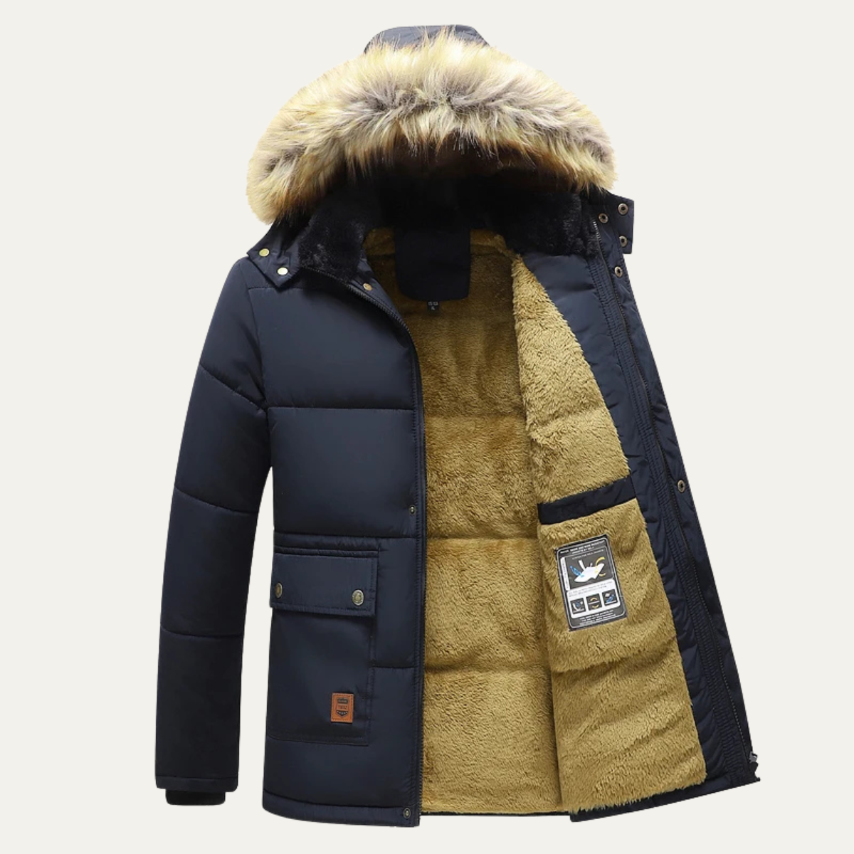The Cremona - Parka à capuche pour homme avec col en fourrure d'hiver