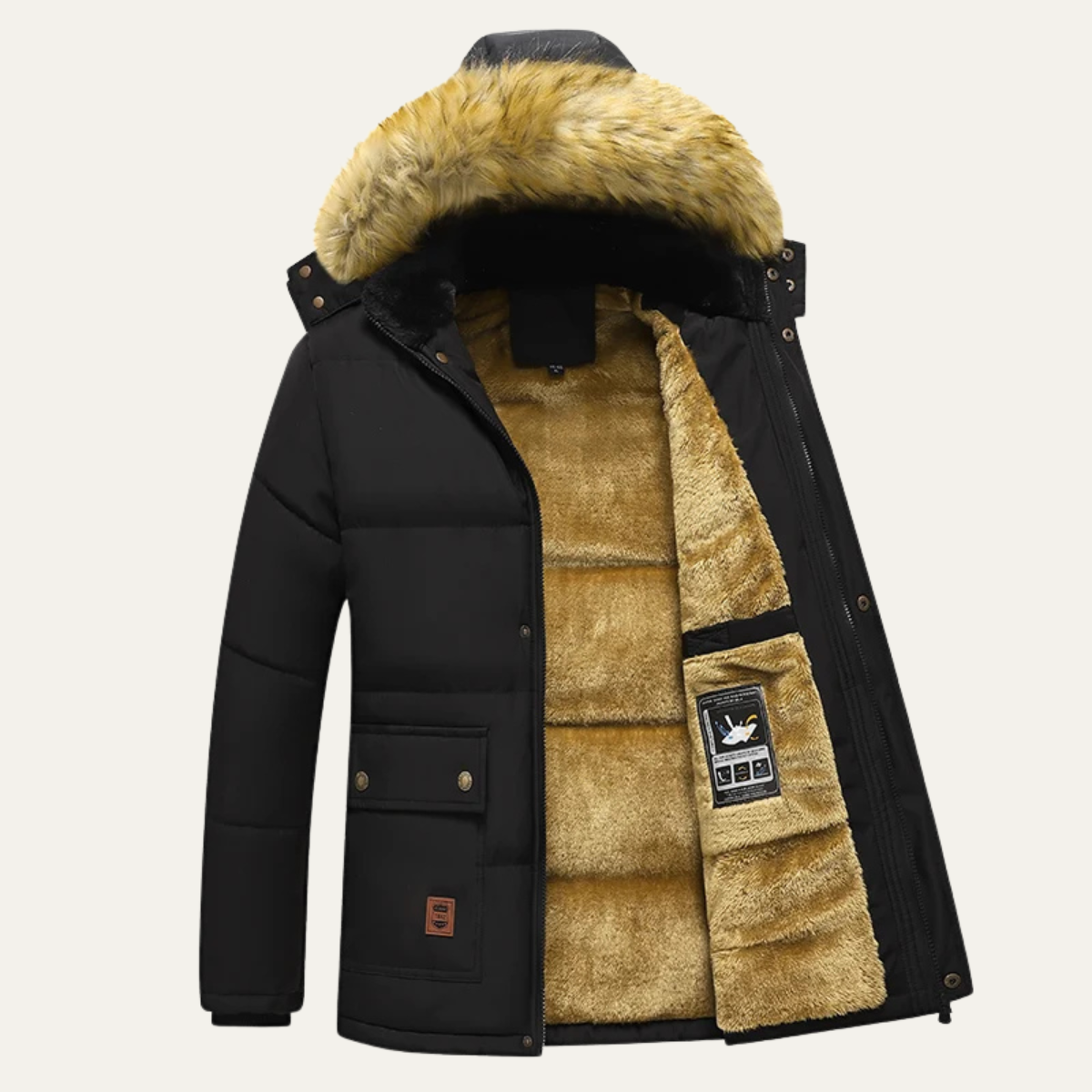 The Cremona - Parka à capuche pour homme avec col en fourrure d'hiver