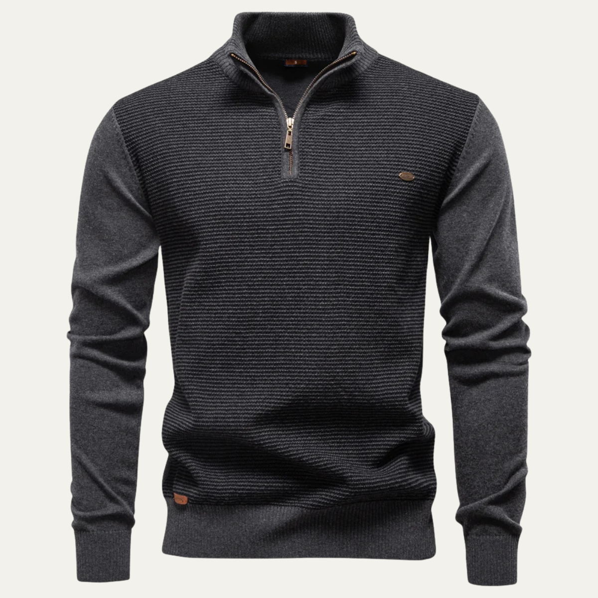 The Oban - Pull d'Hiver Tricoté à Col Zippé pour Homme