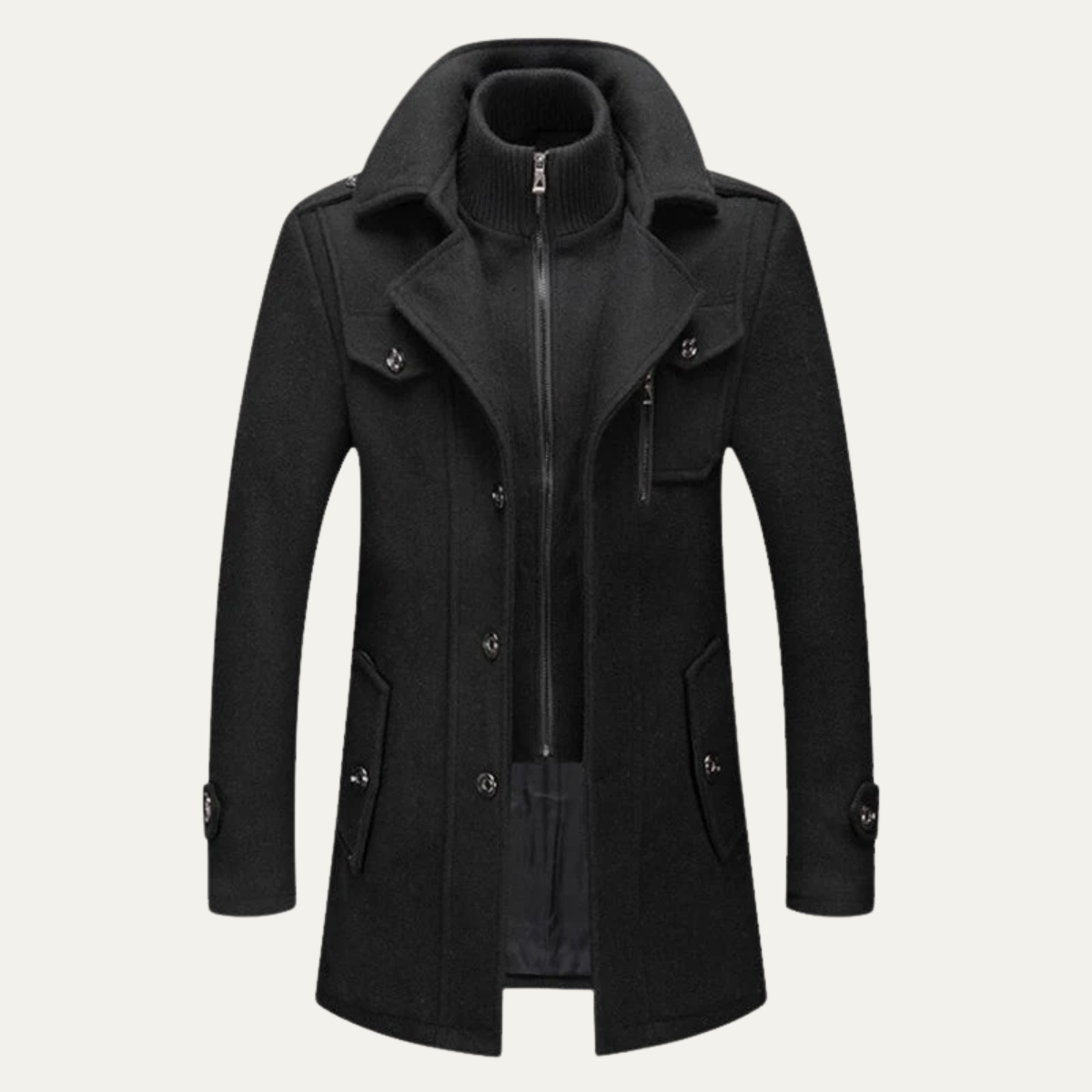 The Amersham - Trench-coat d'hiver élégant pour homme avec col montant
