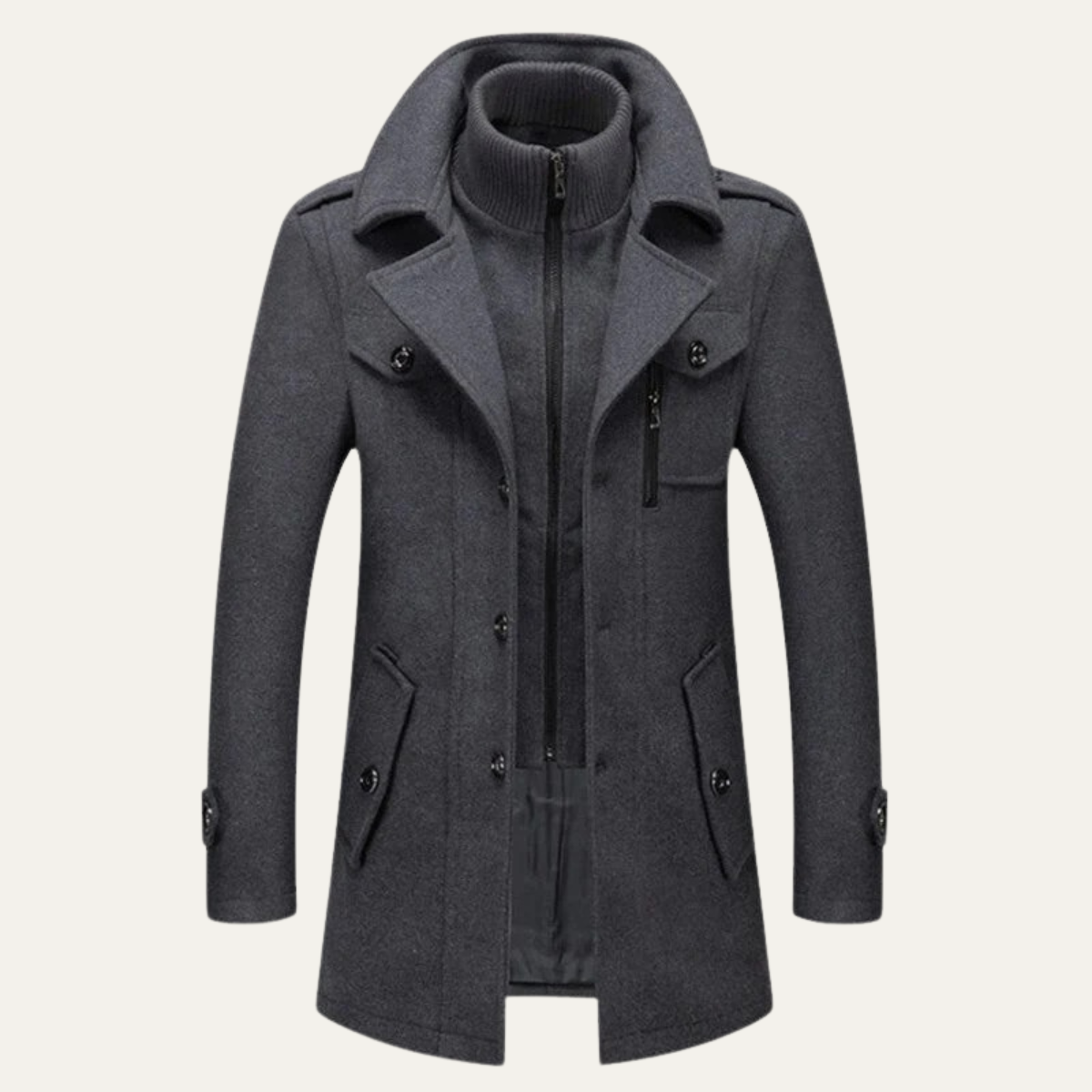 The Amersham - Trench-coat d'hiver élégant pour homme avec col montant