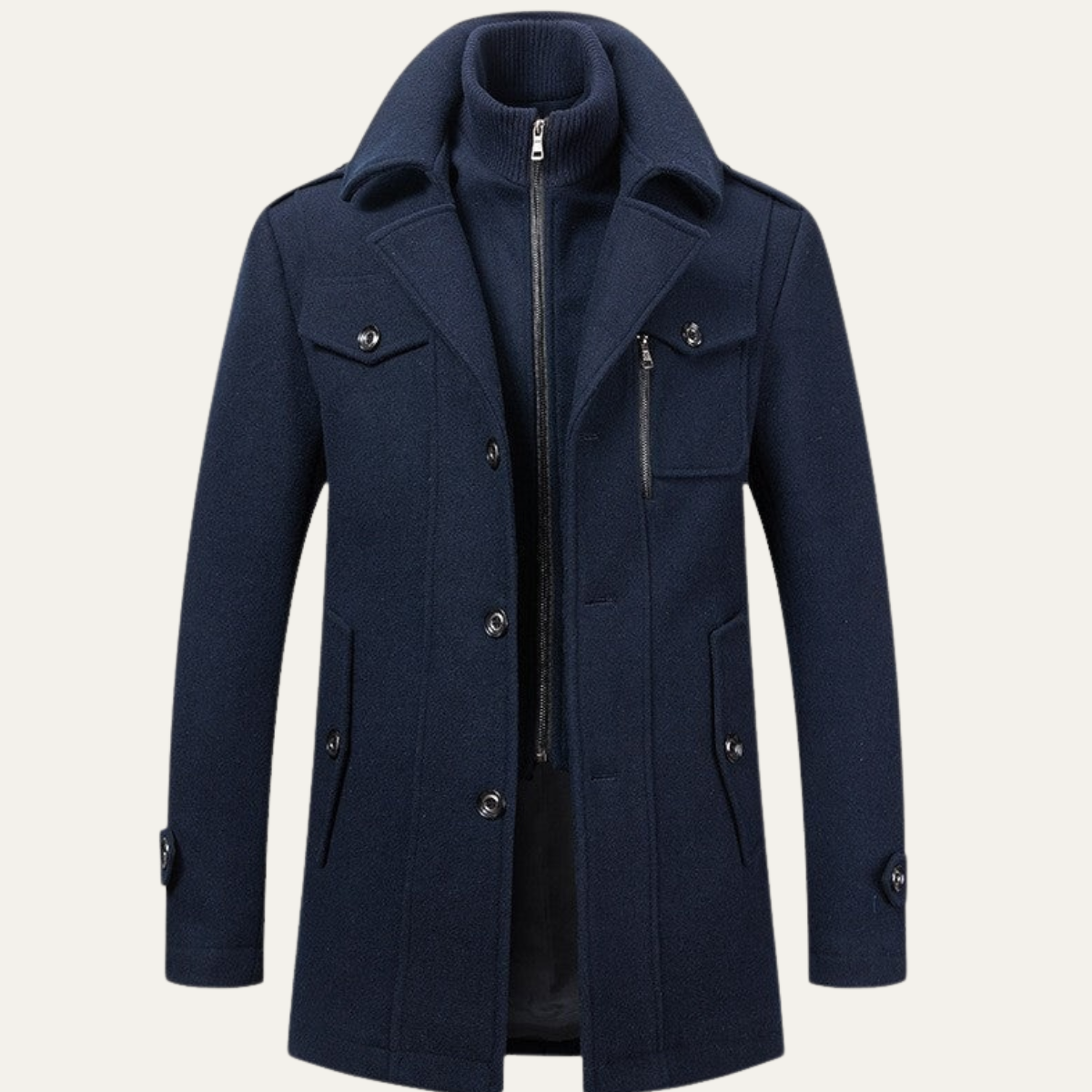 The Amersham - Trench-coat d'hiver élégant pour homme avec col montant