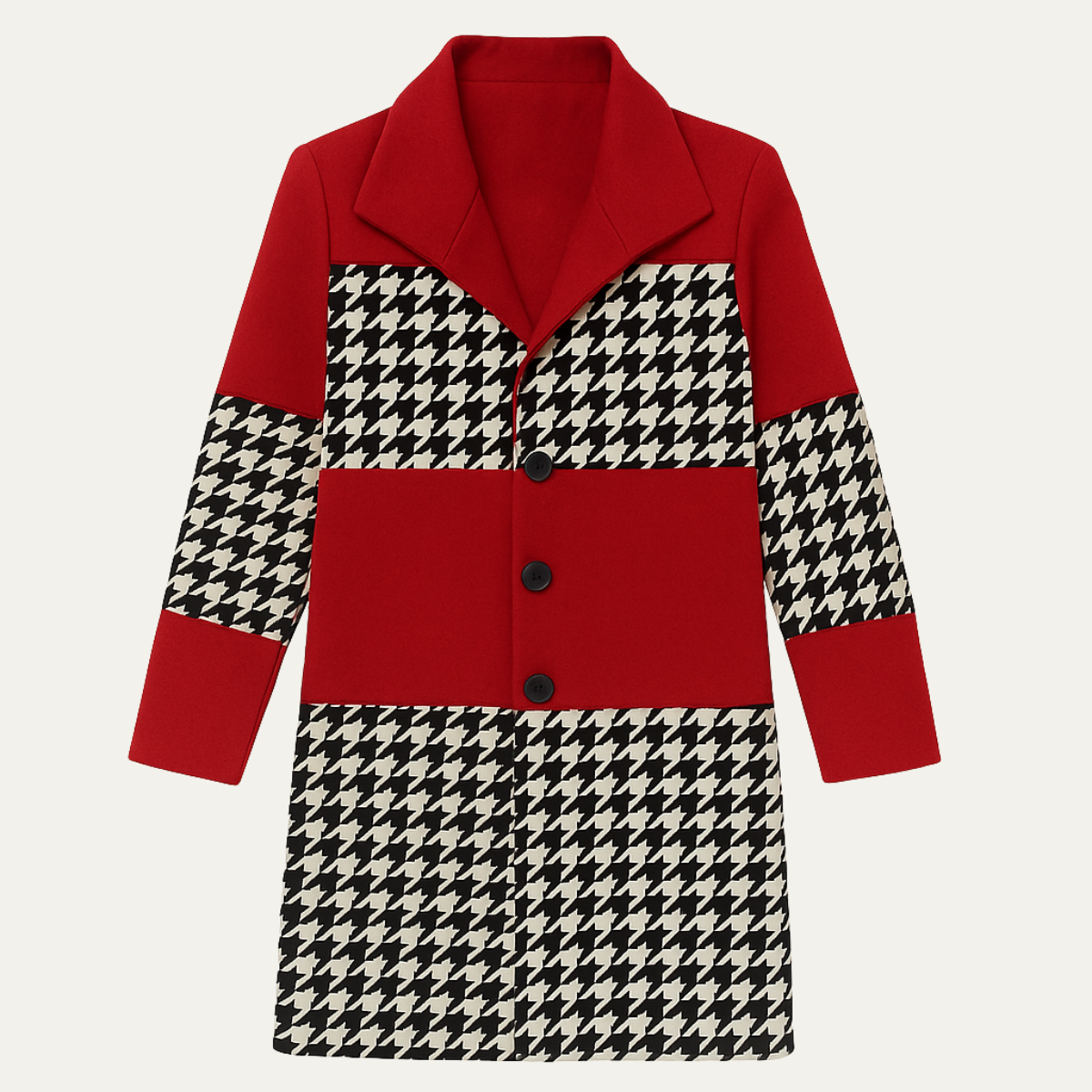 The Glenhaven - Veste longue géométrique colorée pour homme avec poches