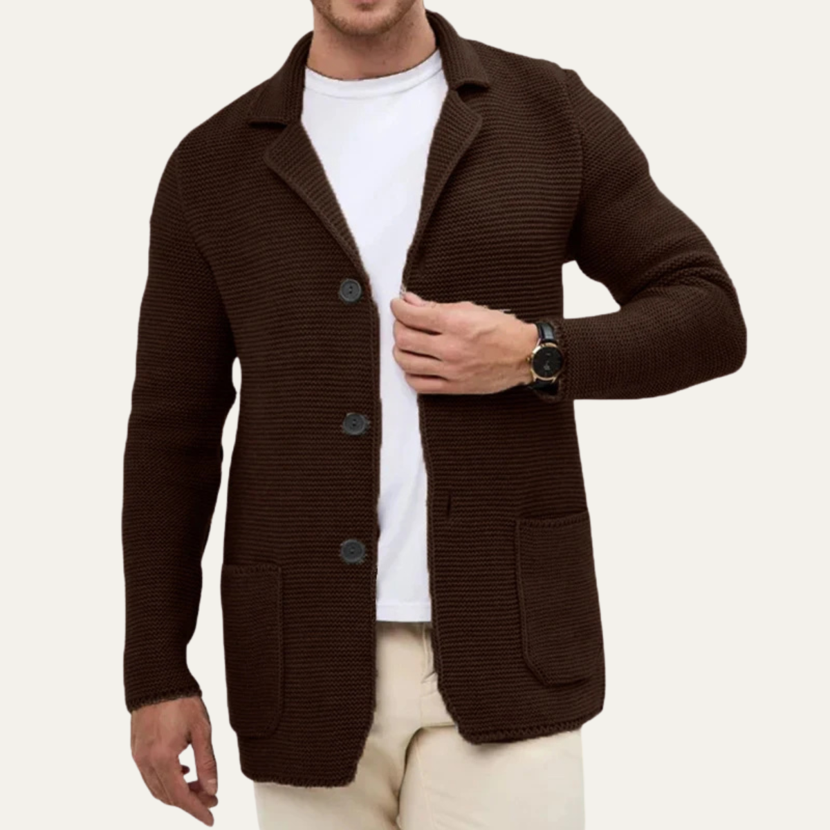 The San Marco - Blazer Cardigan Tricoté à Boutons pour Homme