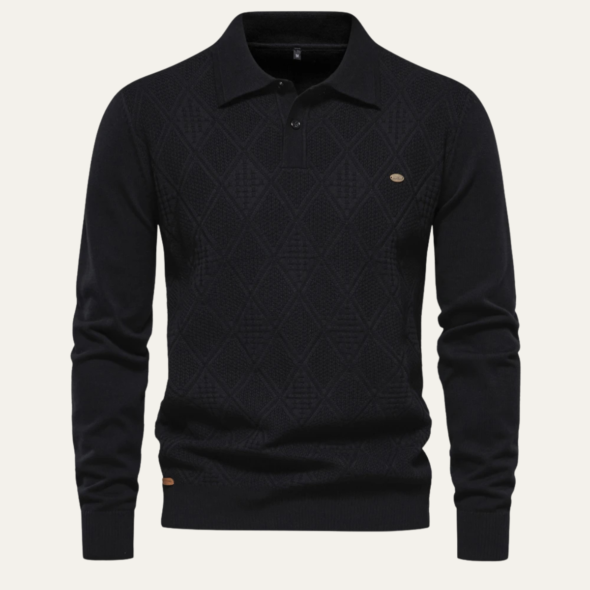 The Hebrides - Polo tricoté à motif losange pour homme