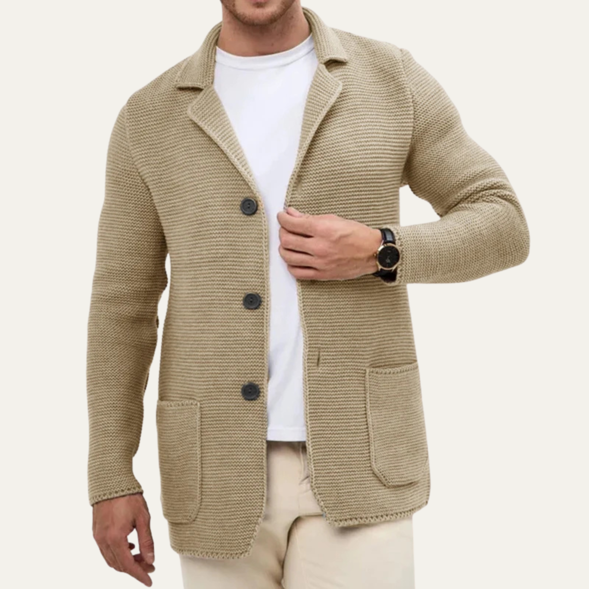 The San Marco - Blazer Cardigan Tricoté à Boutons pour Homme