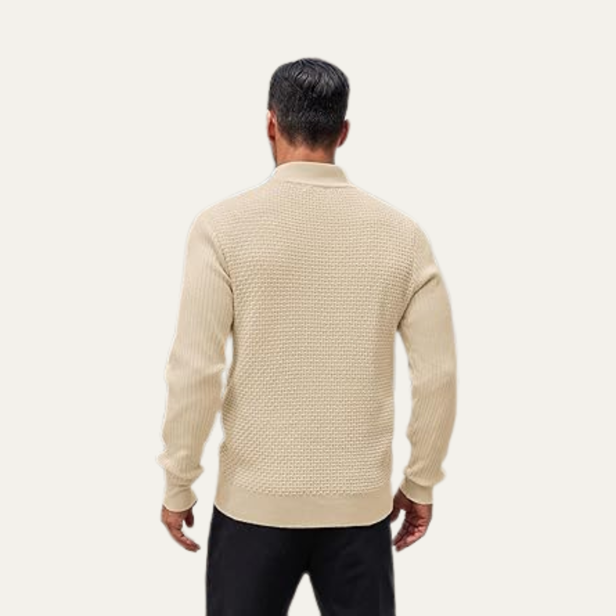 The Portofino - Pull Henley texturé en maille décontracté pour homme