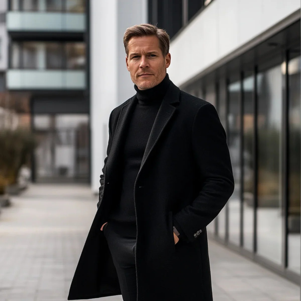 The Glastonbury Manteau long classique et élégant d’hiver pour homme