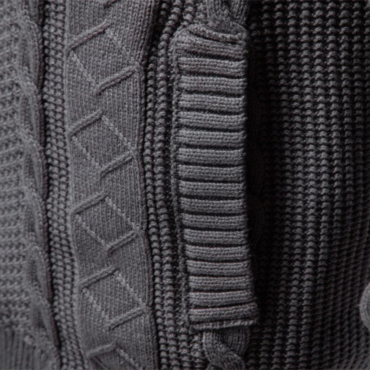 The Flintshire - Veste chaude en tricot pour homme avec fermeture éclair intégrale