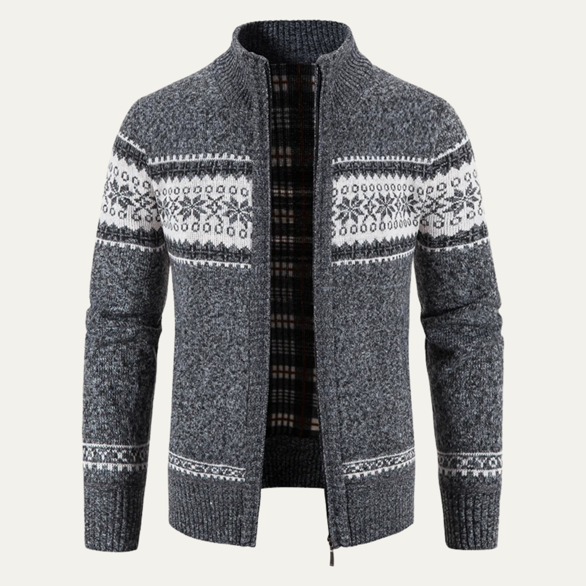 The Taranto - Cardigan Zippé en Laine Mélangée Tricotée pour Homme