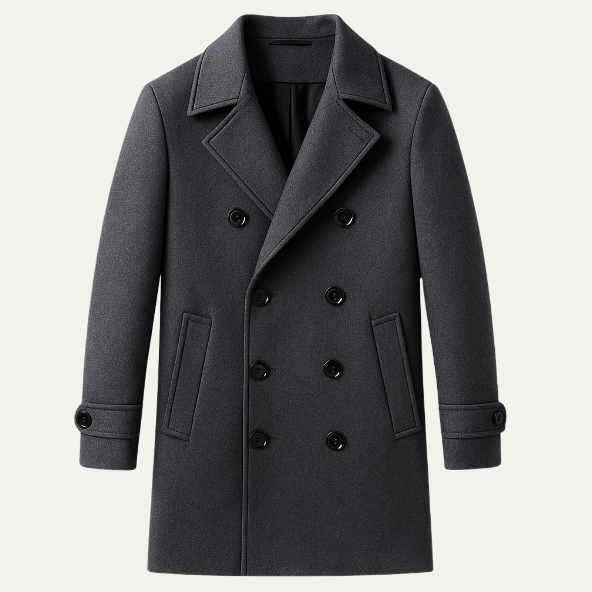 The Prescott - Manteau long à double boutonnage en laine mélangée pour homme