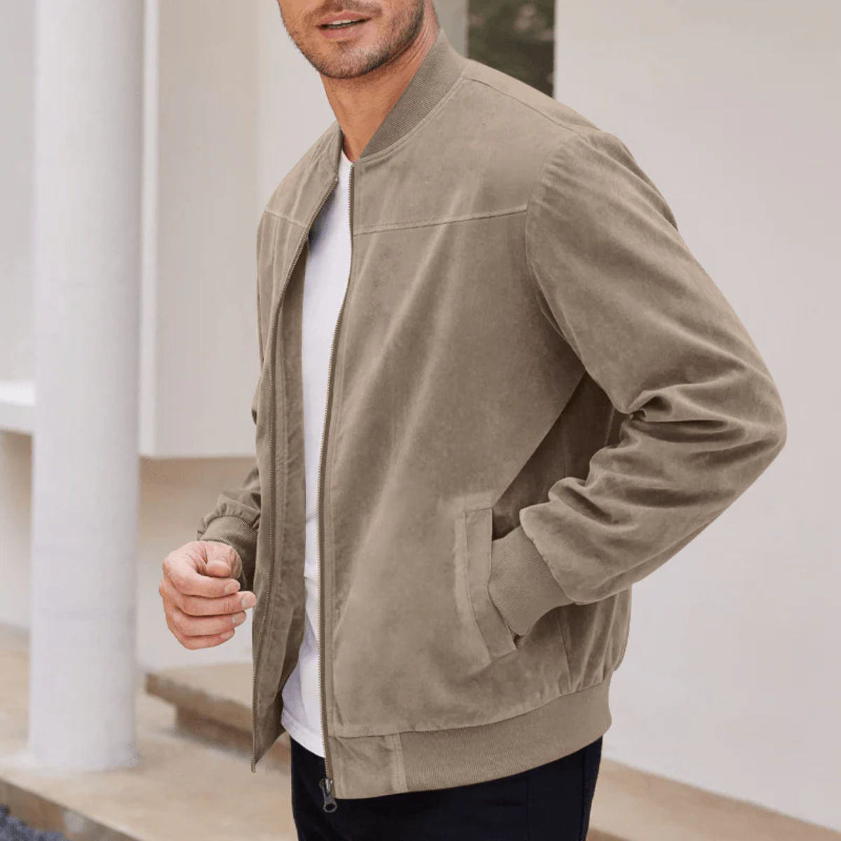 The Soho - Blouson aviateur vintage en daim pour homme