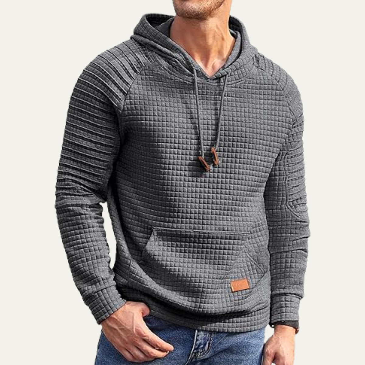 The Manarola - Sweat à capuche léger en maille gaufrée pour homme