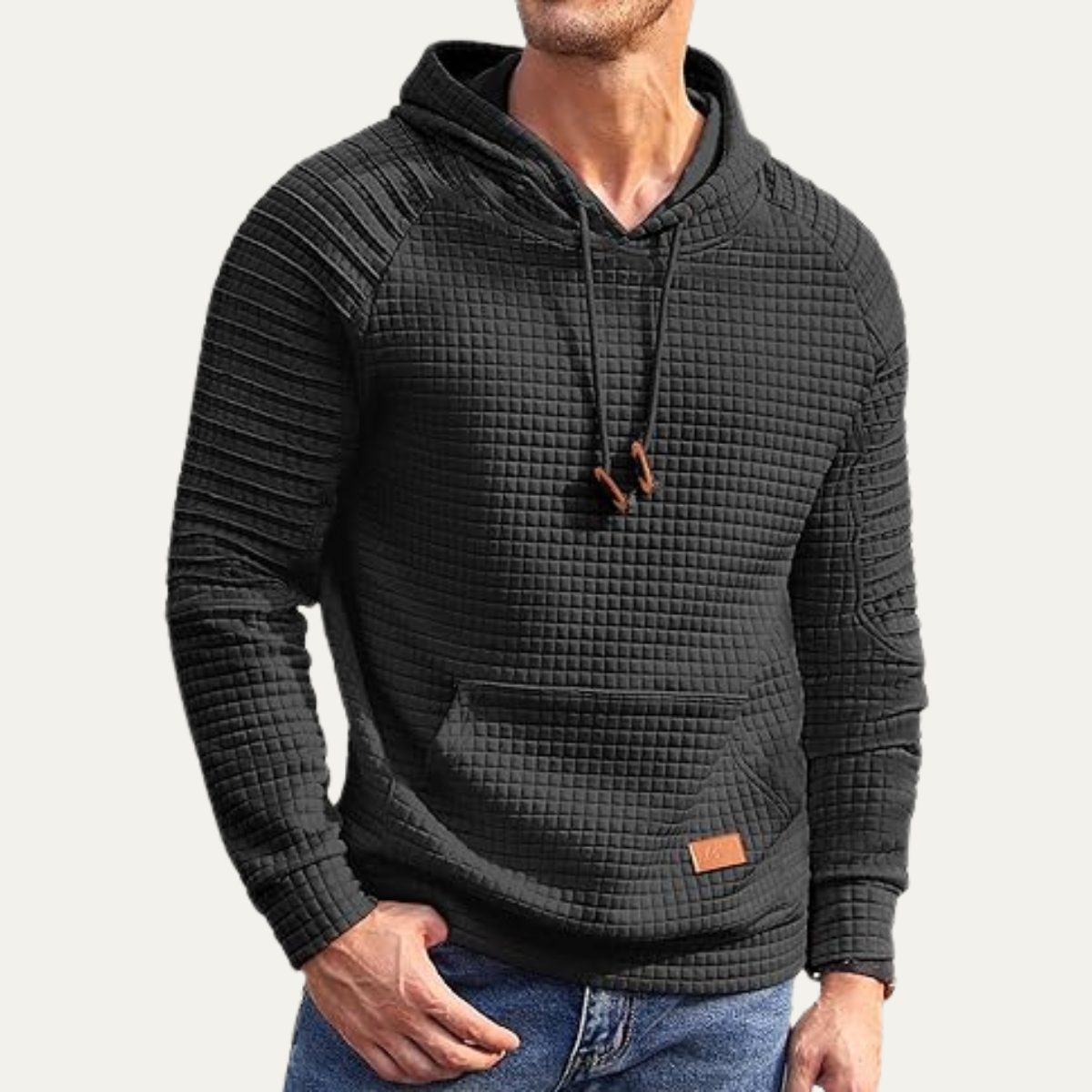 The Manarola - Sweat à capuche léger en maille gaufrée pour homme