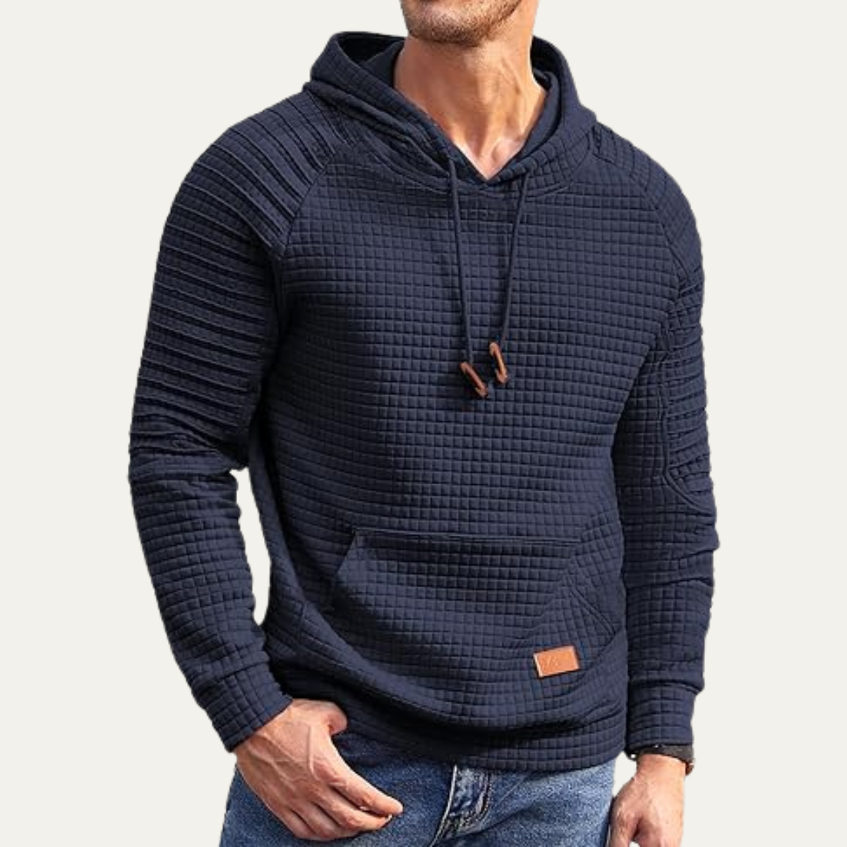 The Manarola - Sweat à capuche léger en maille gaufrée pour homme