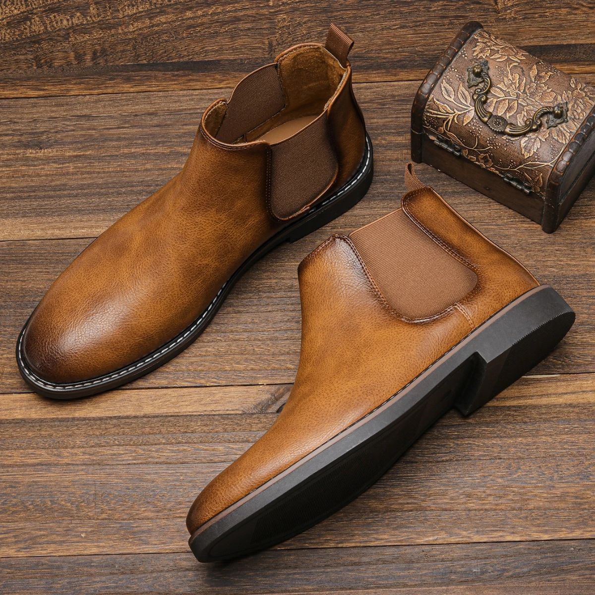 The Tavolara - Bottines Chelsea en Cuir Classiques pour Hommes
