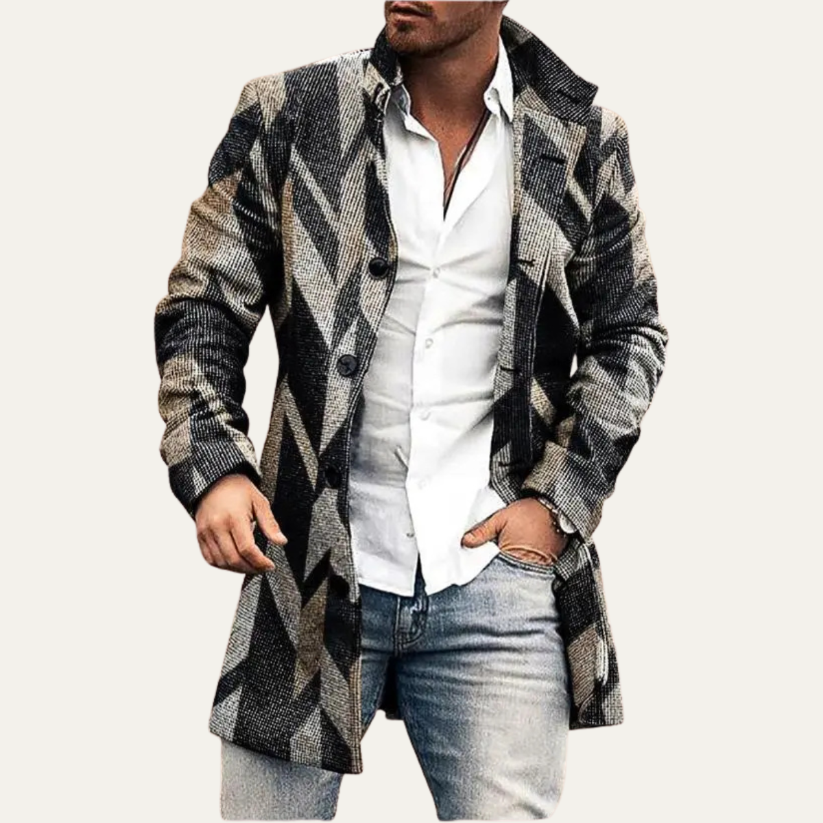 The Briarcliff - Veste d'Hiver Longue à Carreaux pour Homme