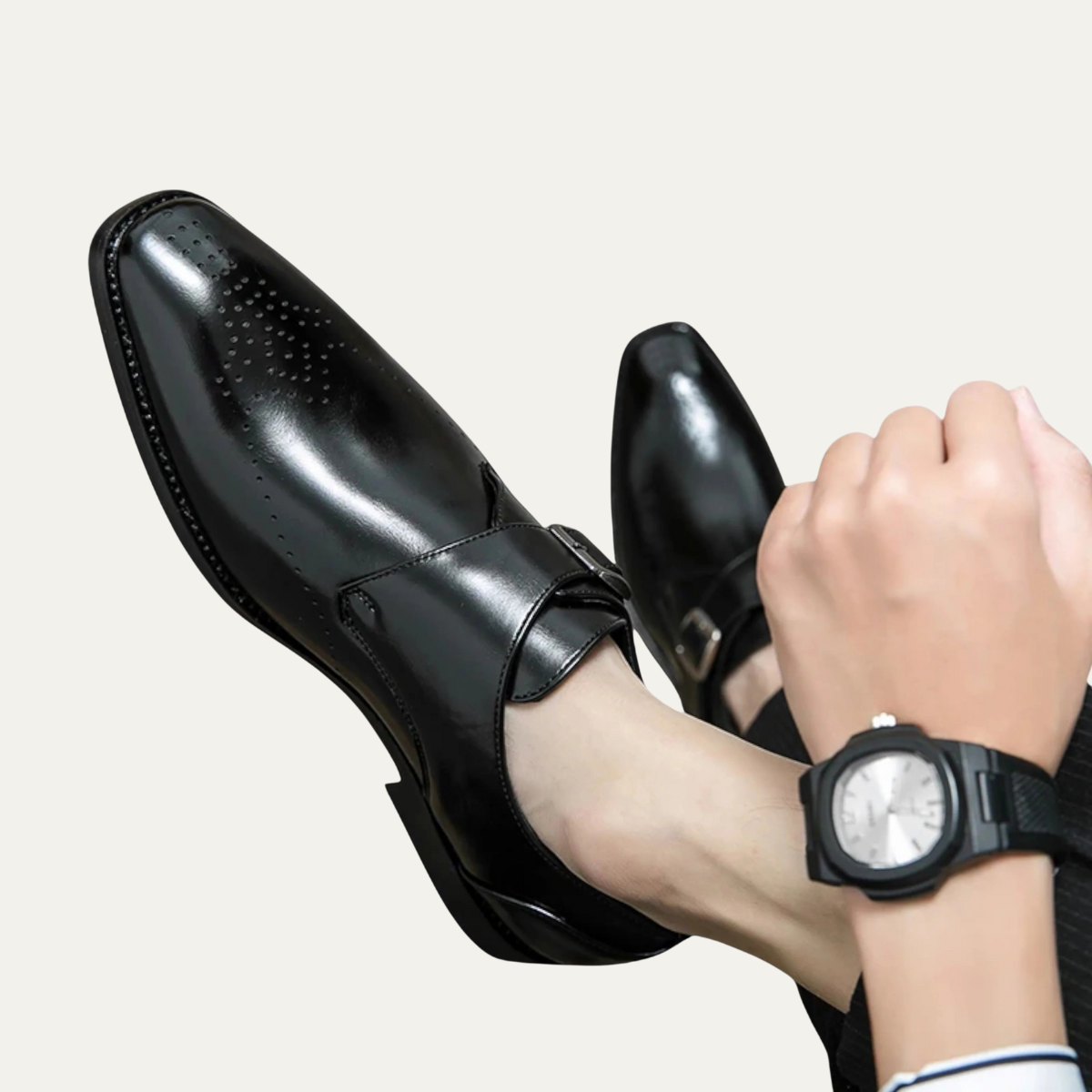 The Asiago - Chaussures de Ville en Cuir à Boucle pour Hommes