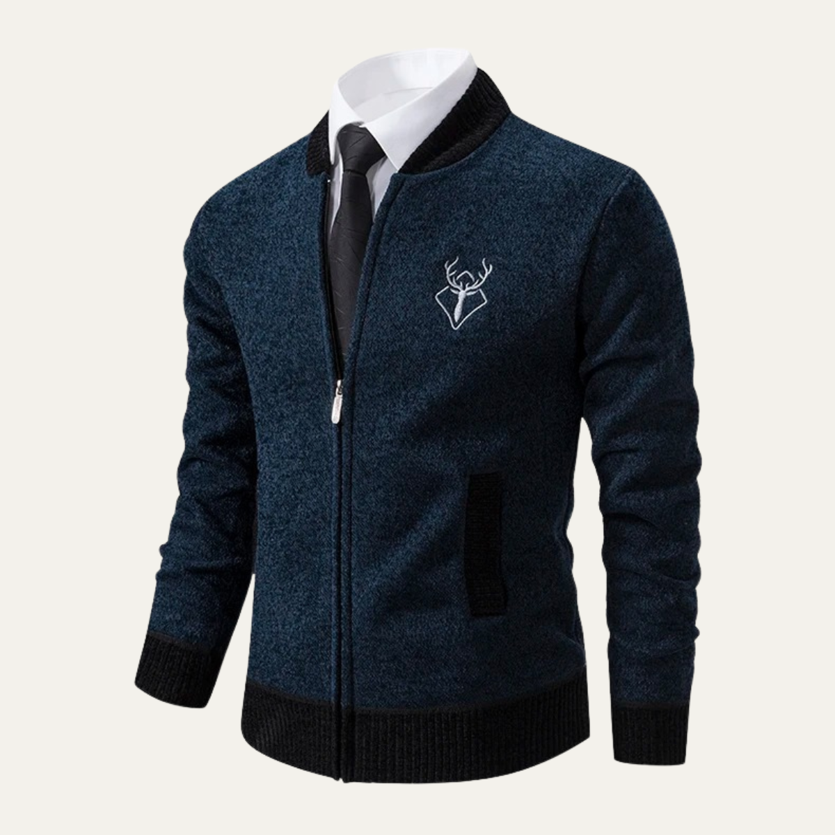 The Clapham – Cardigan Zippé en Maille pour Homme