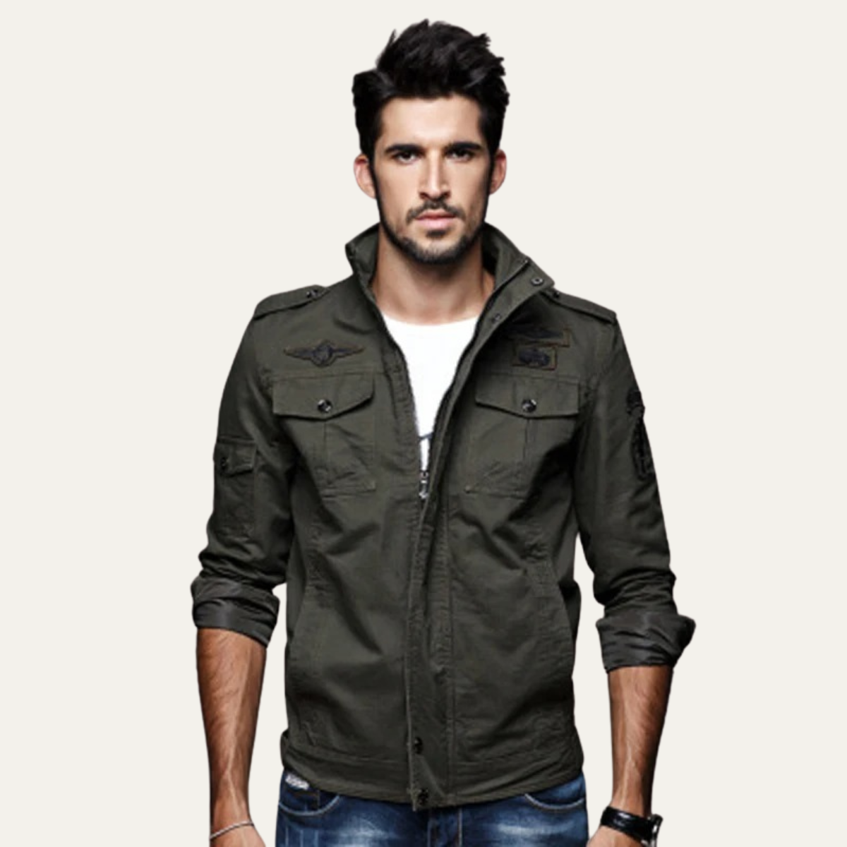 The Aberdeen - Veste cargo tendance en coton pour homme avec poches