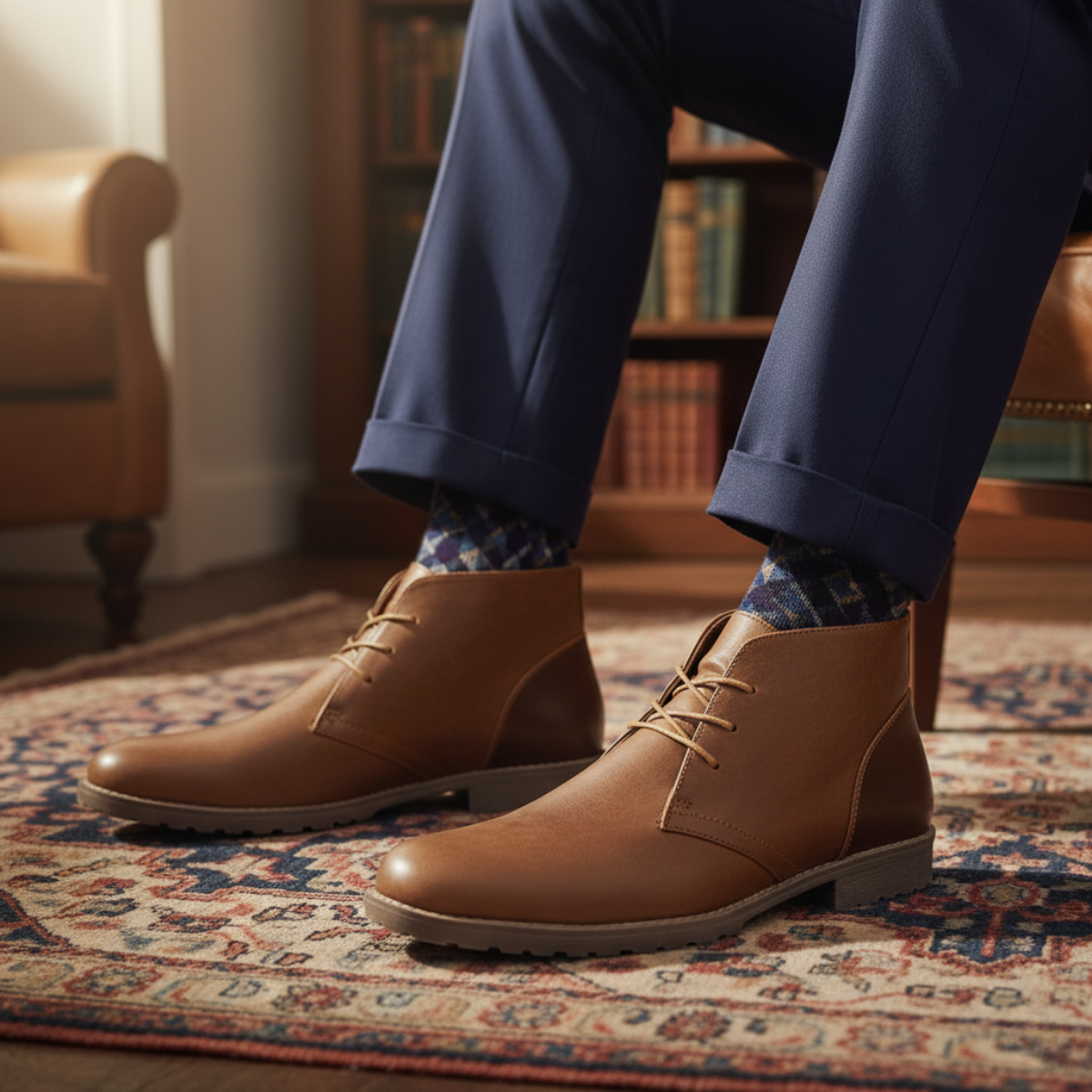 The Salisbury Bottines en cuir pour hommes, style rétro classique